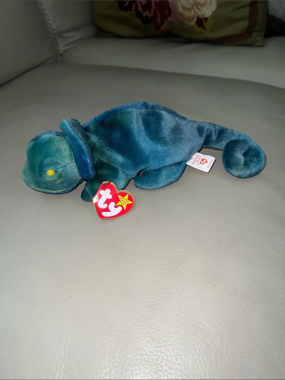 TY Blue-Green Chameleon Plush Toy - Soft Collectible